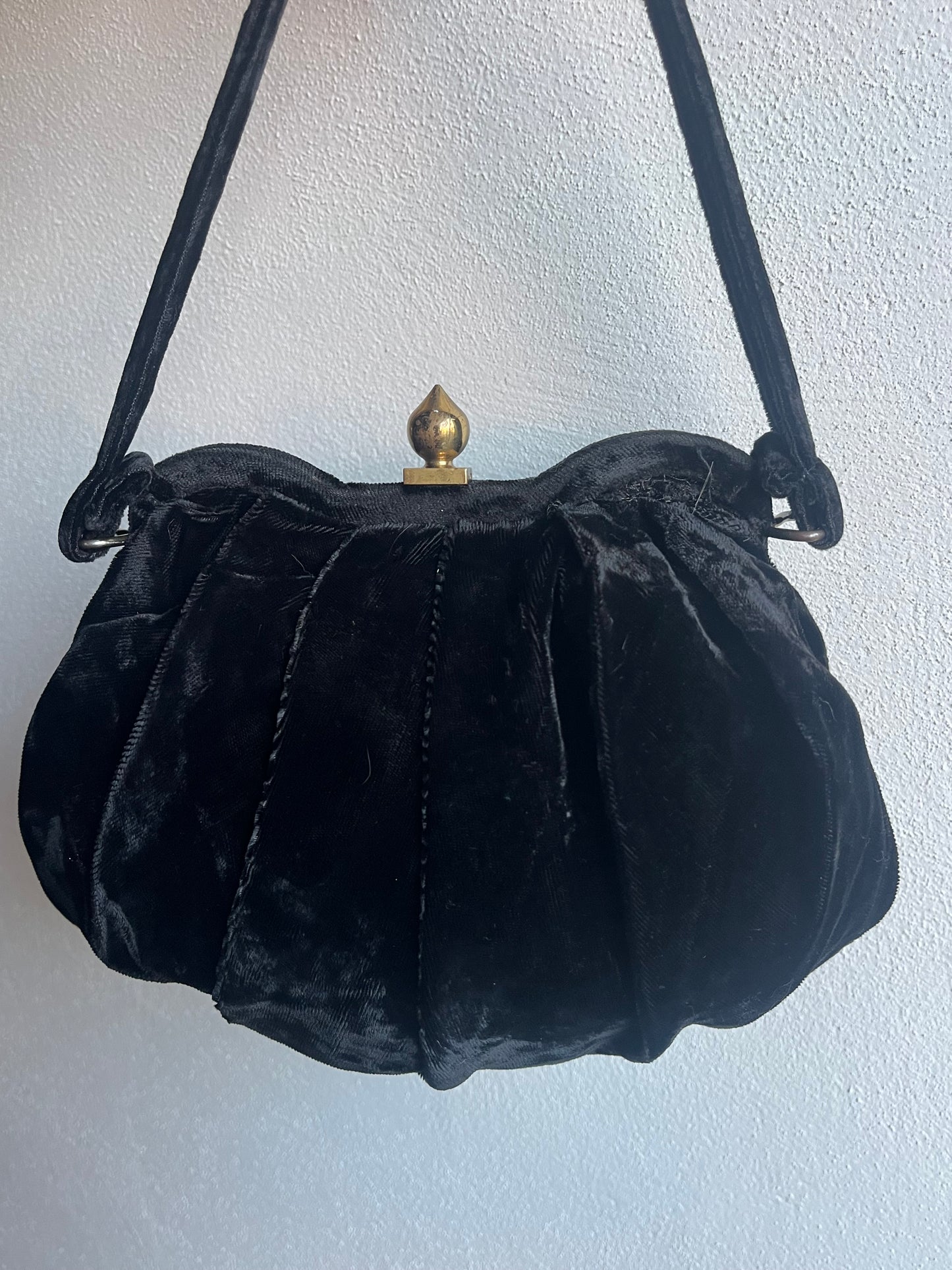 Velvet Black Handbag | Vintage