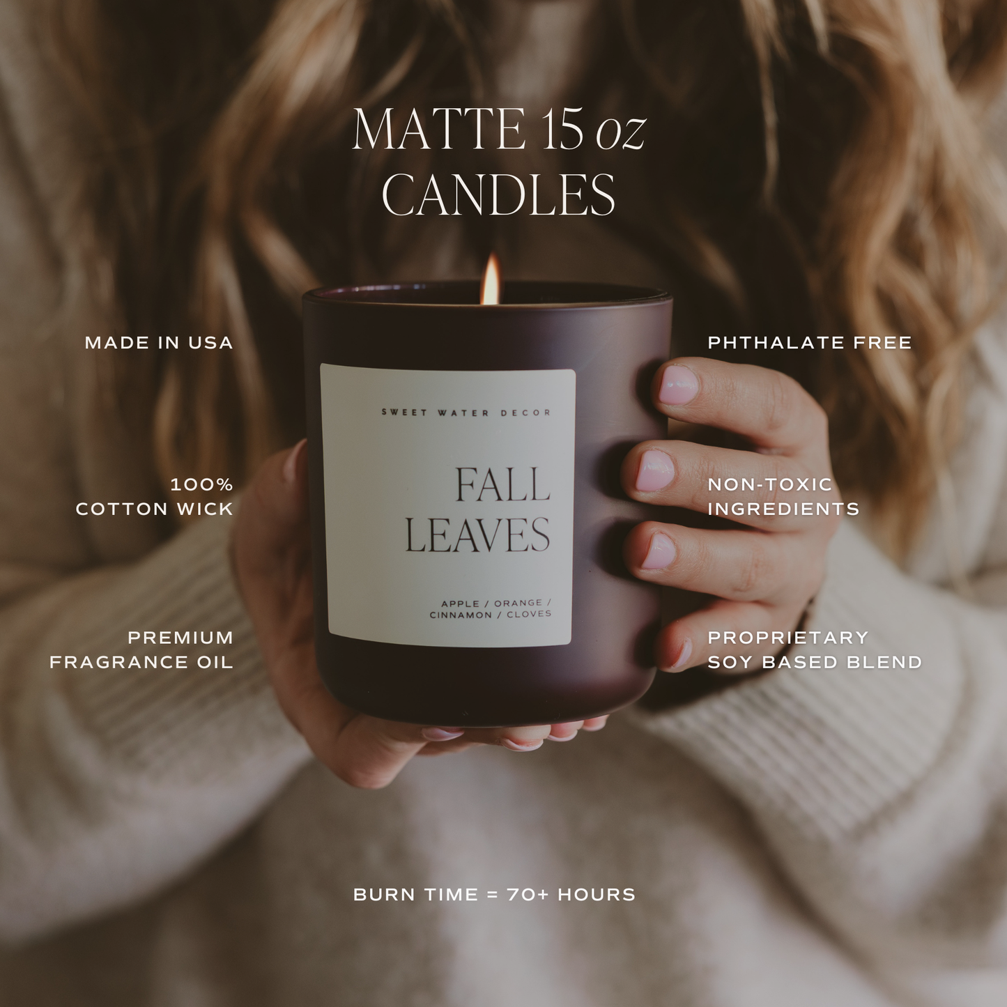 Hello Fall 15 oz Candle, Matte Jar - Fall Decor