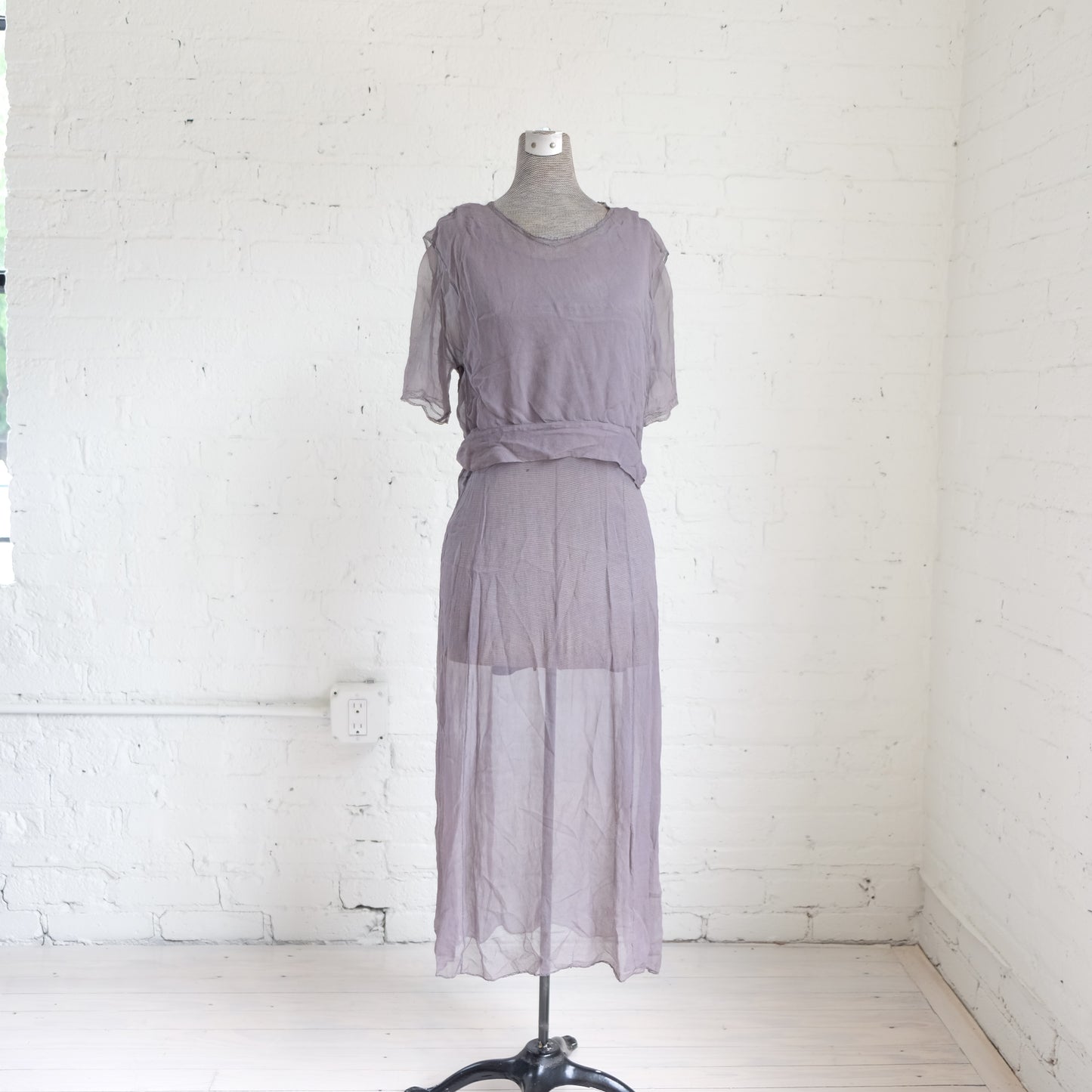 Sheer Grey Dress Set | Vintage