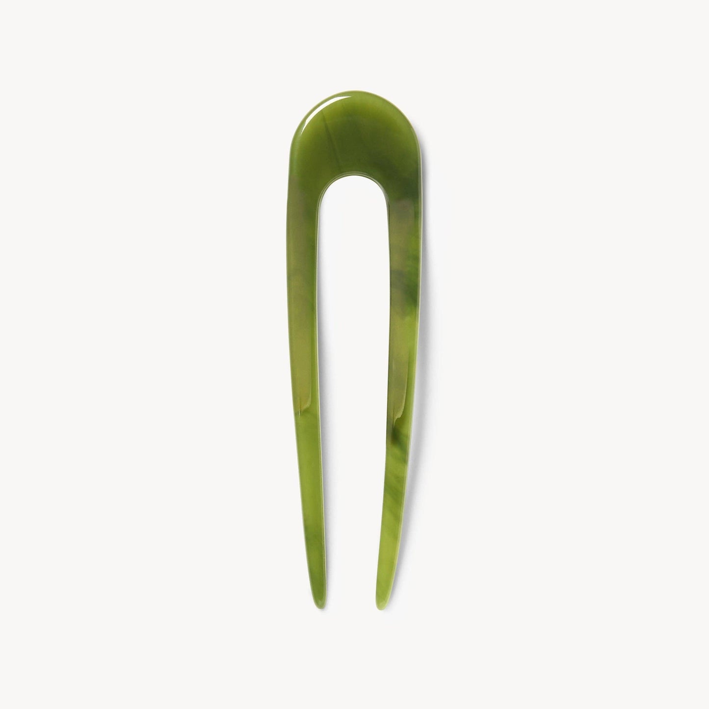 Jade green acetate French hair pin