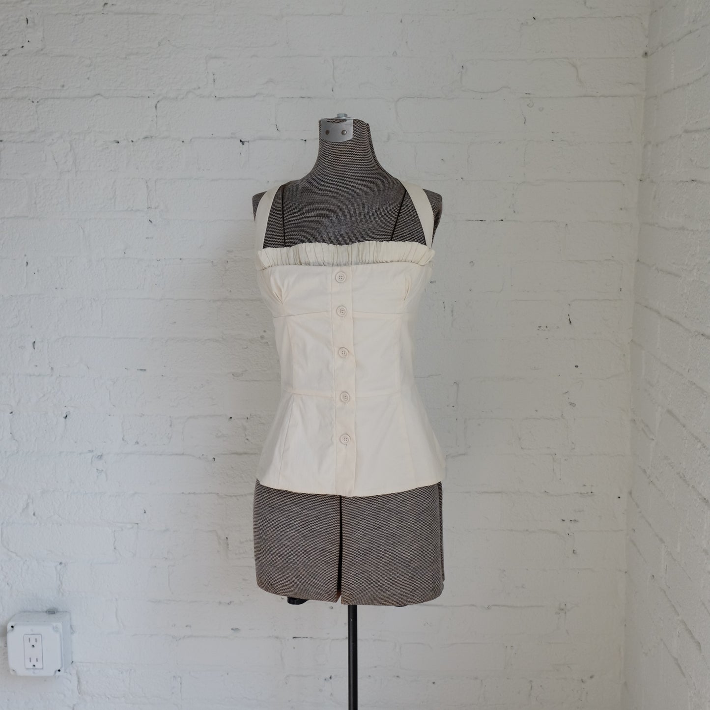 Prada Ruched Front Bustier Top | Vintage
