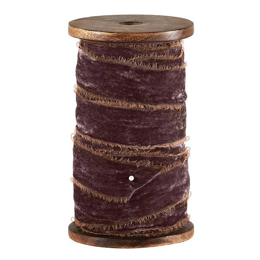 Frayed Velvet Spools - Light Brown: Material