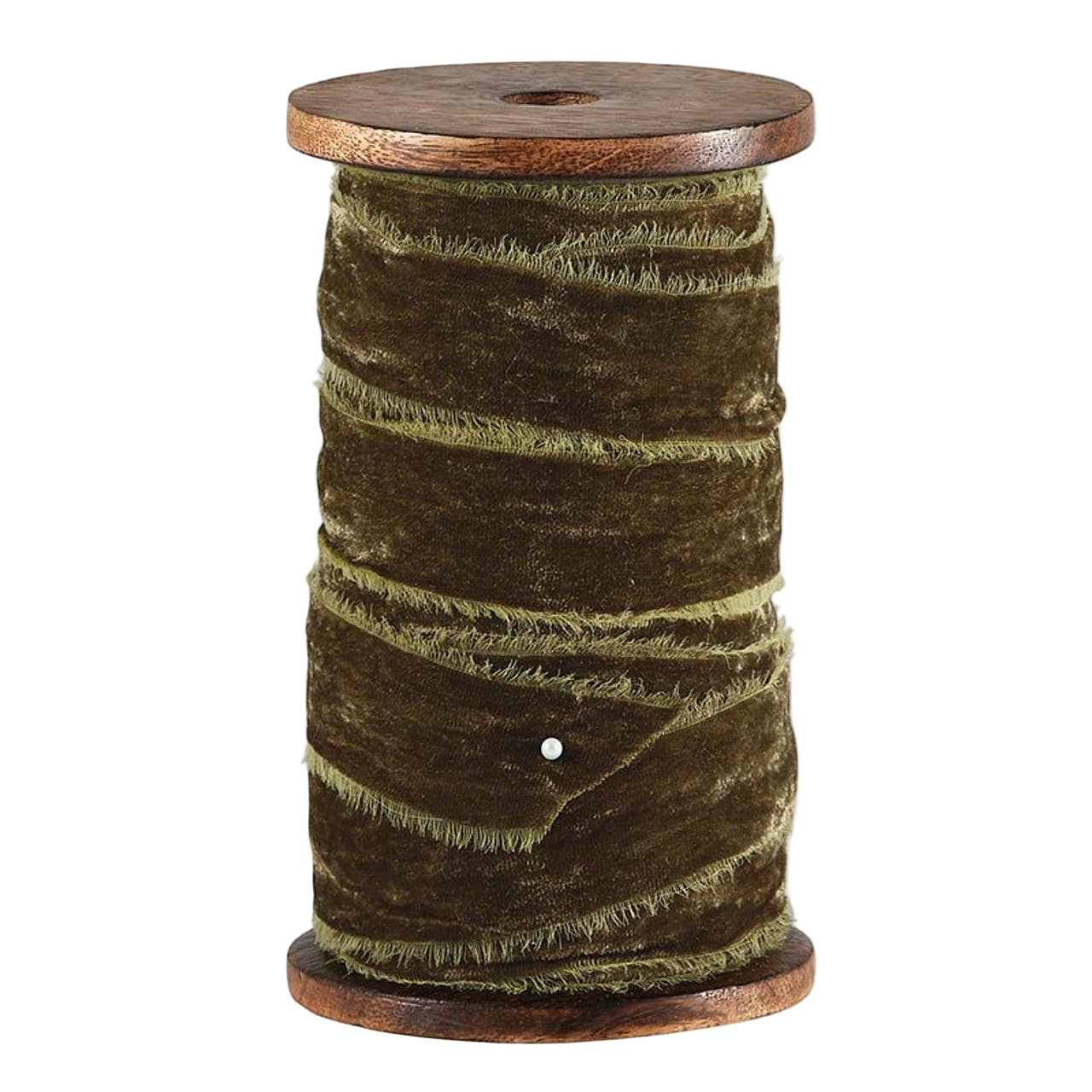 Frayed Velvet Spools - Moss: Material