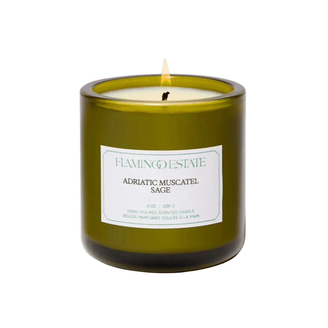 Adriatic Muscatel Sage candle offering fresh, earthy aroma and warm glow
