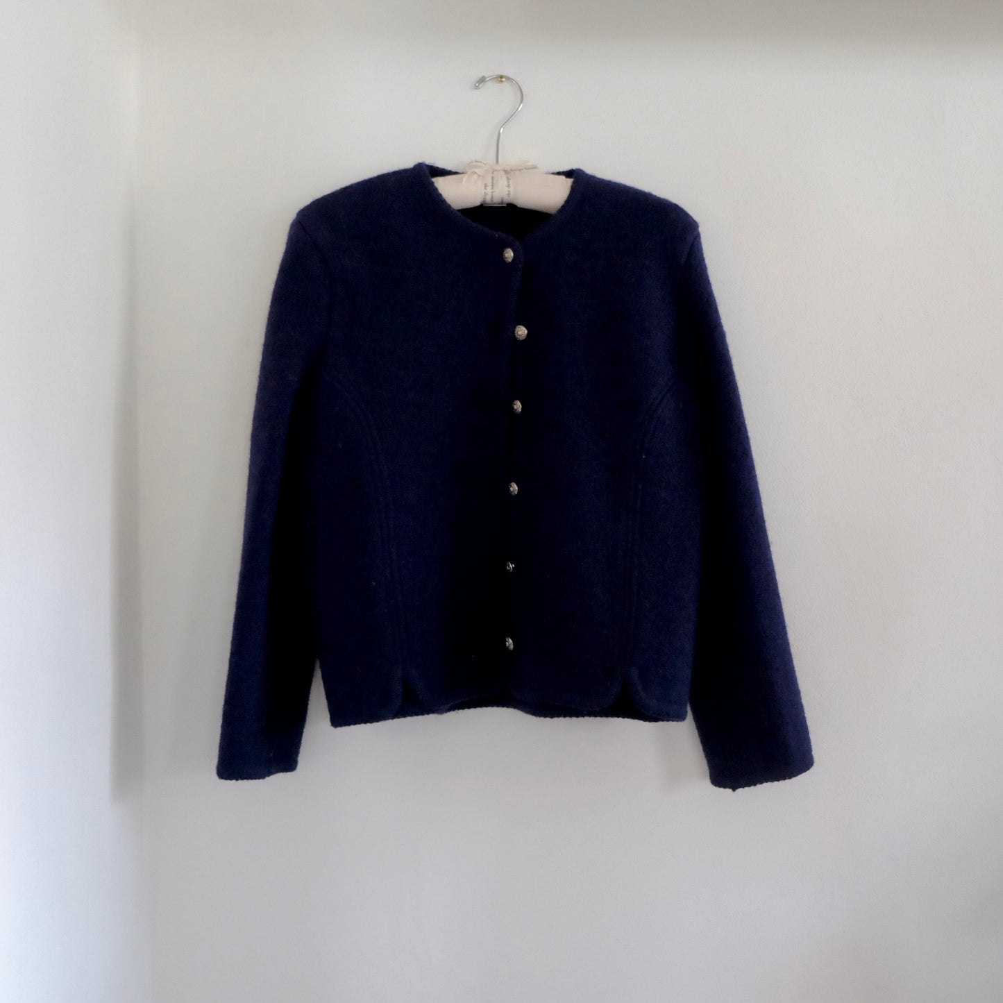 Wool Collarless Jacket | Vintage