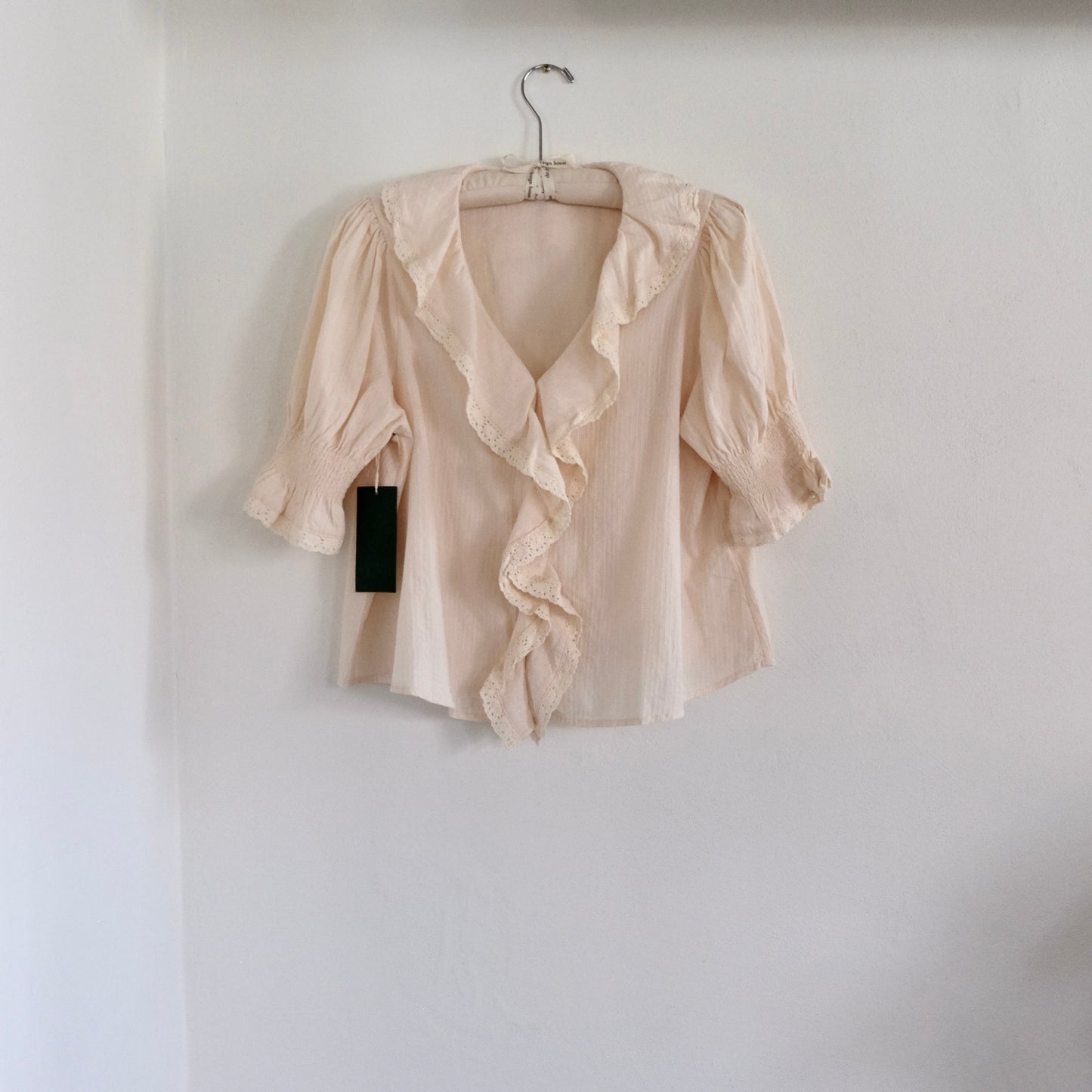 Ruffle Trim Lace Detail Blouse