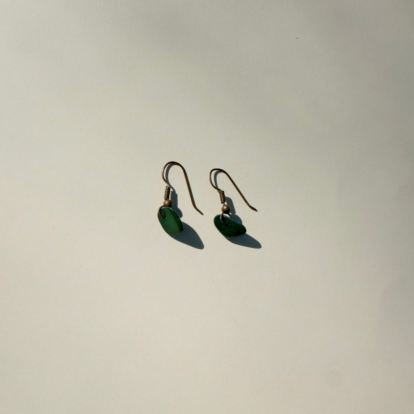 Green Pendant Earrings | Vintage