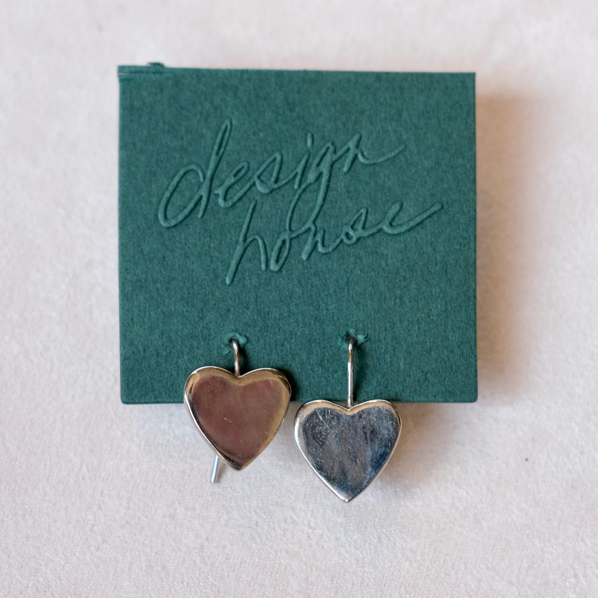 Silver Heart Drop Earrings | Vintage
