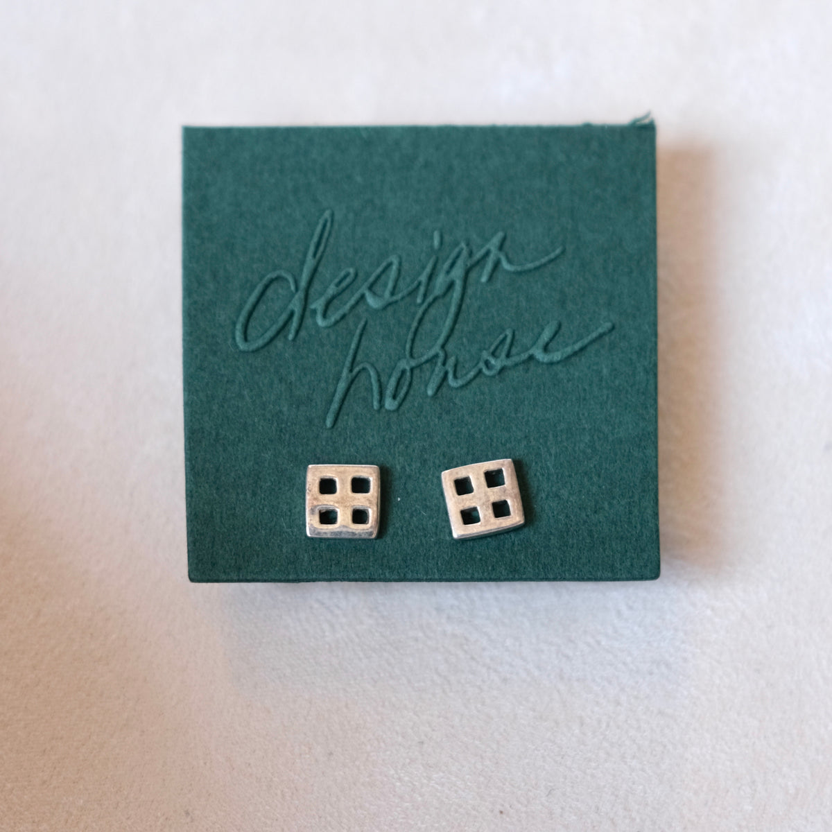 Sterling Silver Waffle Studs | Vintage