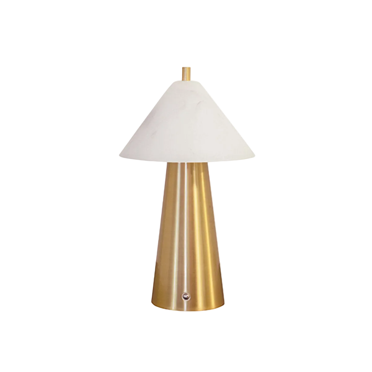 mini brass rechargable brass lamp with triangular shade