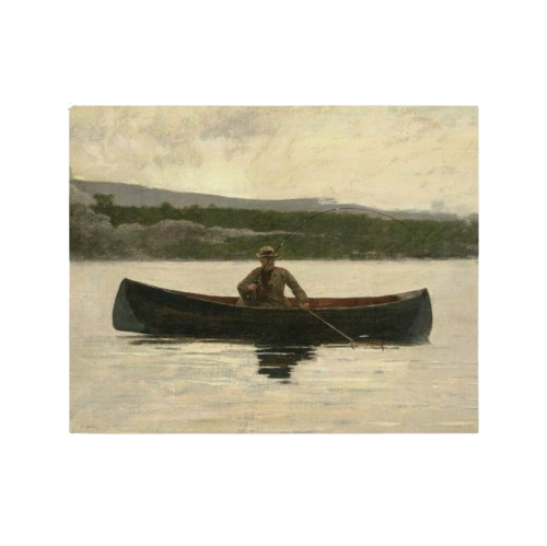 Fisherman canvas print featuring a serene coastal scene with a lone fisherman, capturing a calm nautical and vintage maritime aesthetic.