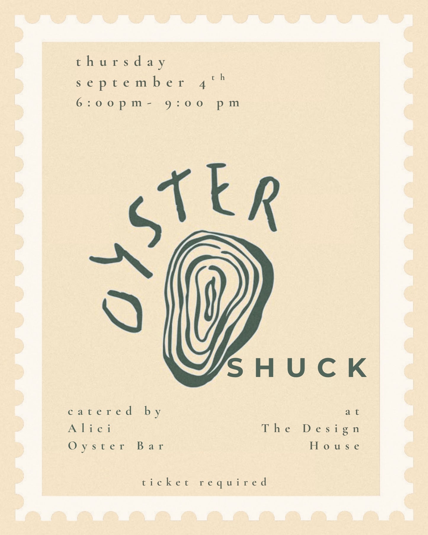 Oyster Shuck + Shop Ticket
