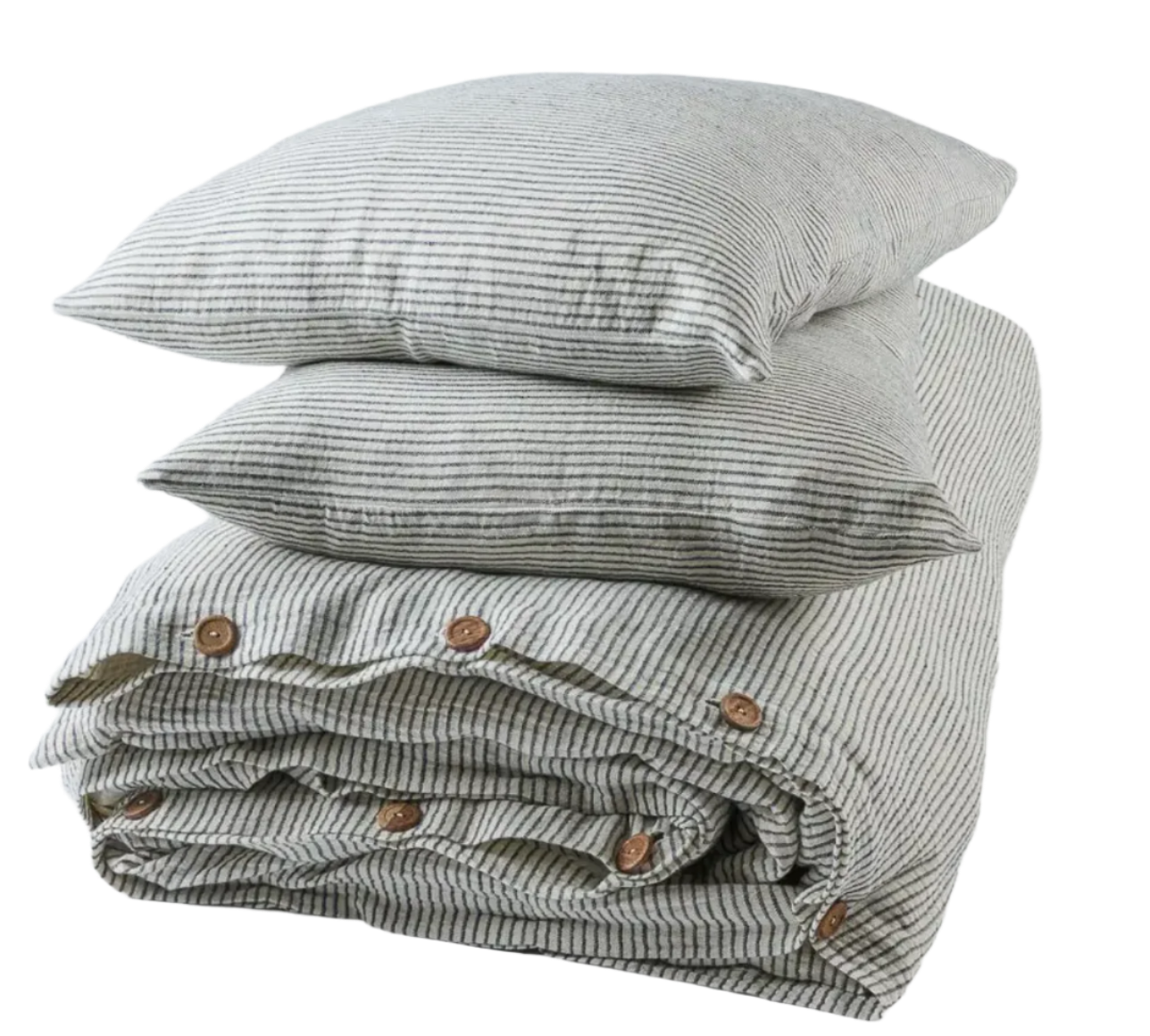 Marina Duvet - Off White with Ink Stripe
