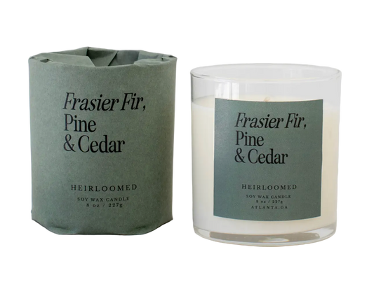 Heirloomed Candle Frasier Fir, Pine & Cedar - Christmas