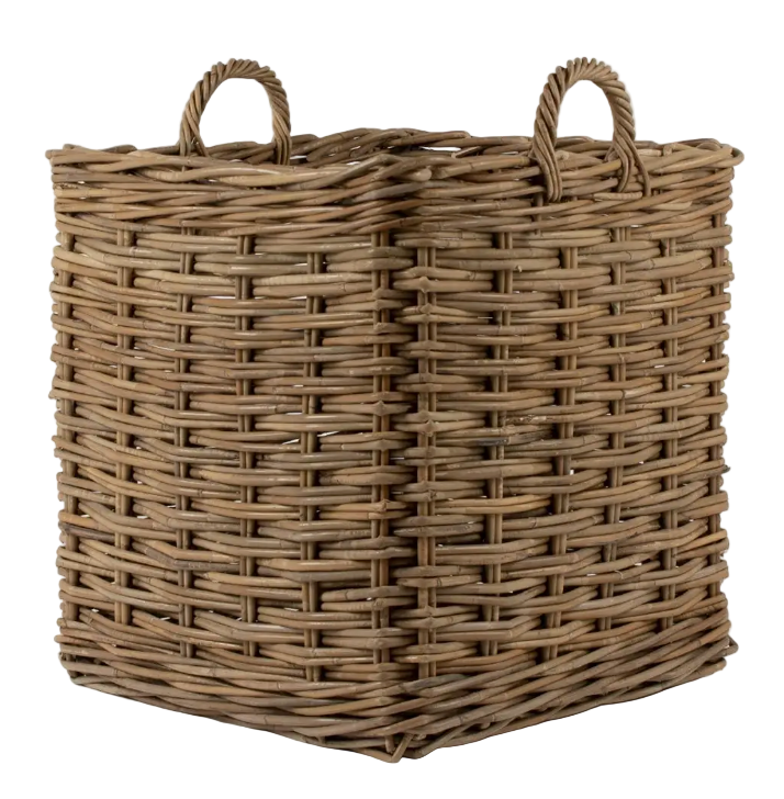 Rattan Square Kubu Grey Basket