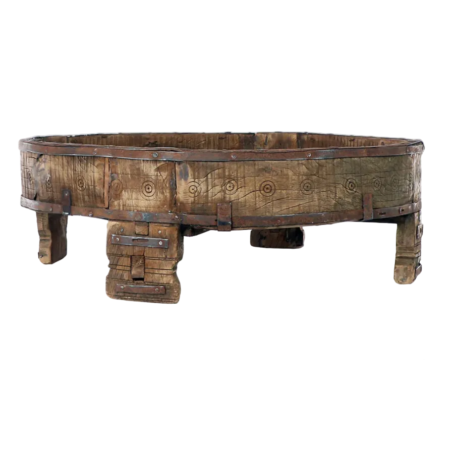 Carved Village Grinding Table