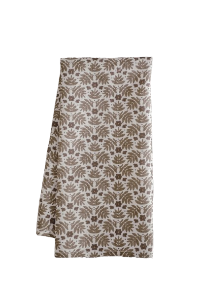 Royal Palm Linen Tea Towel l Aubergine