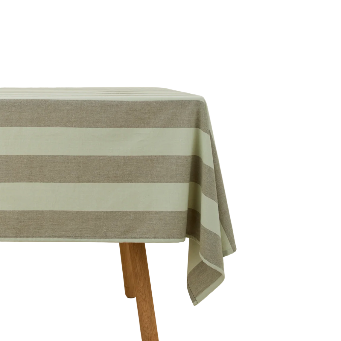 Broad Stripe Linen Tablecloth | Sage