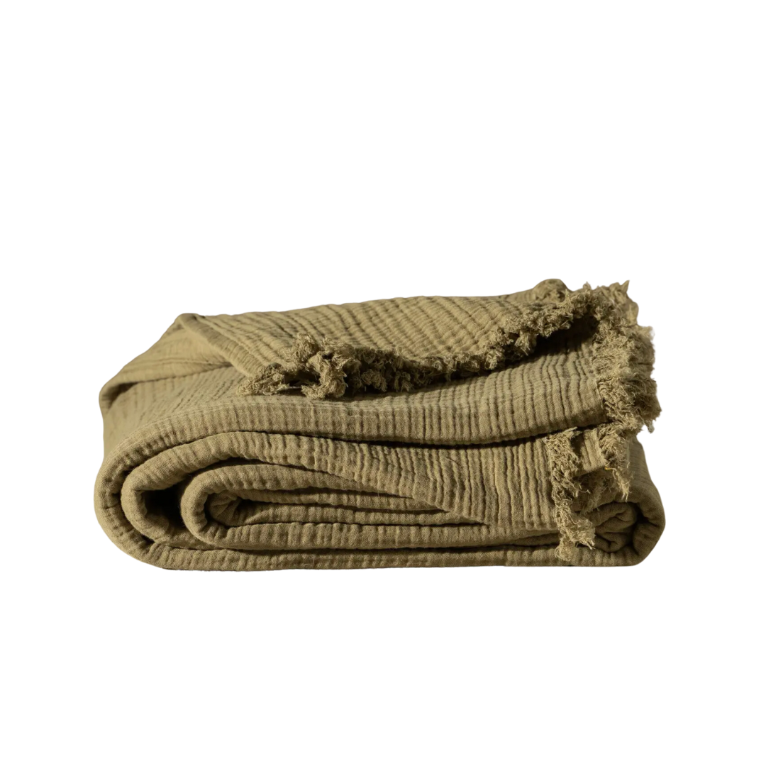 Enes Bed Cover | Olive