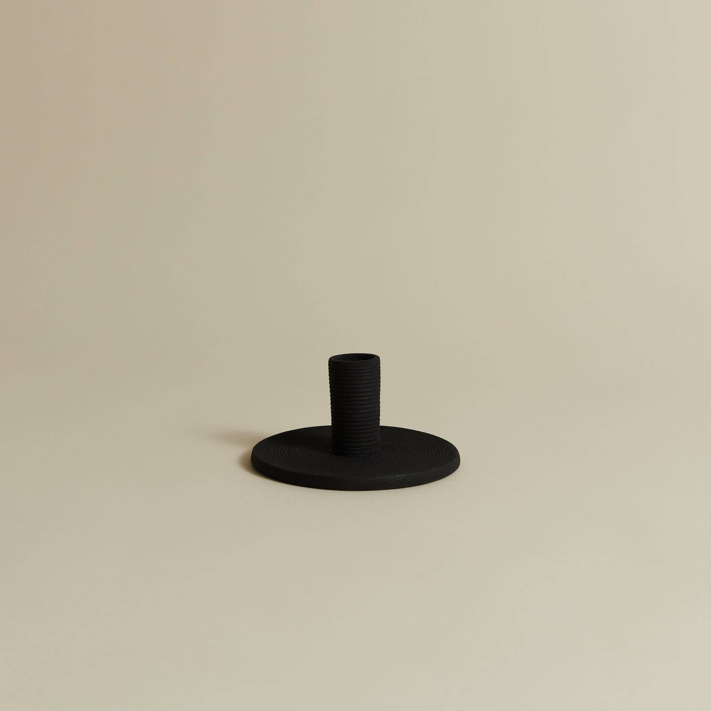 Wave Plate - Taper Candle Holder: Matte Black