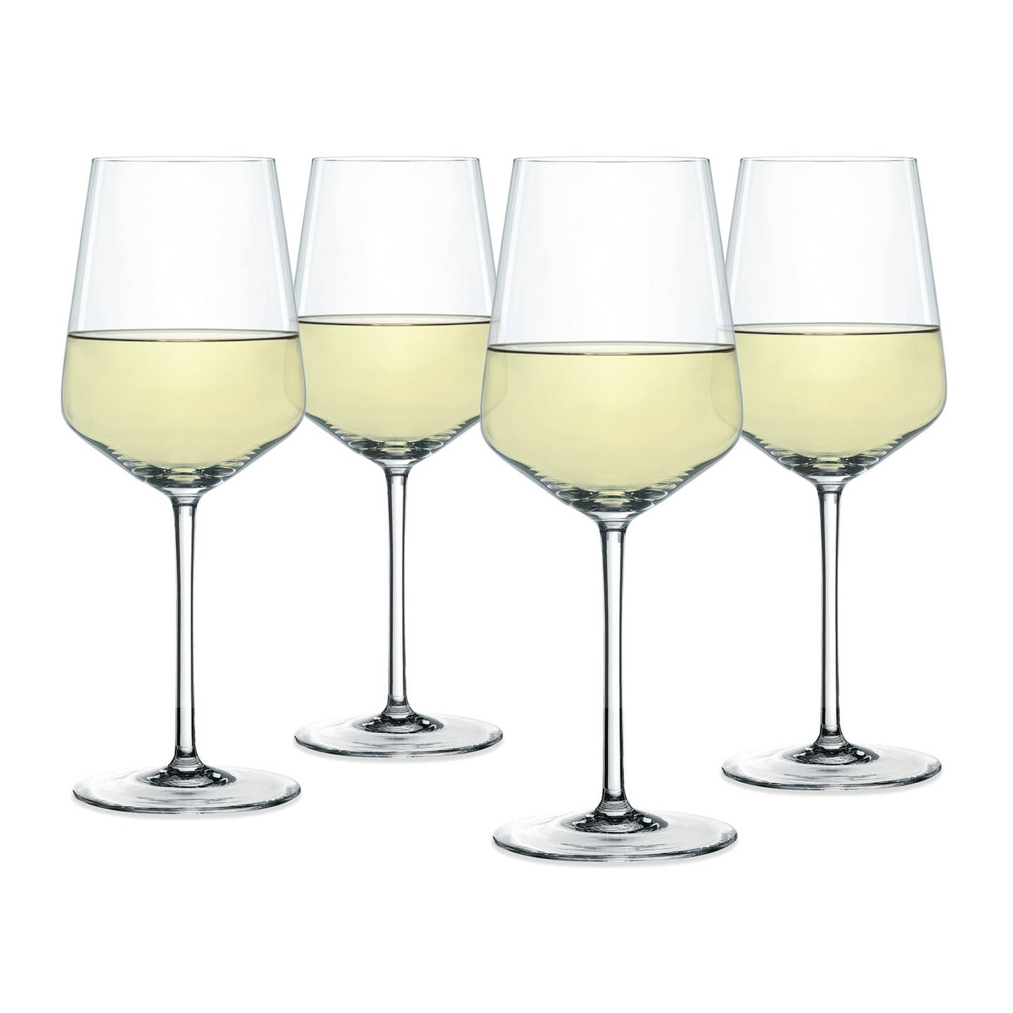 Stemmed Crystal White Wine Glasses - Set of 4