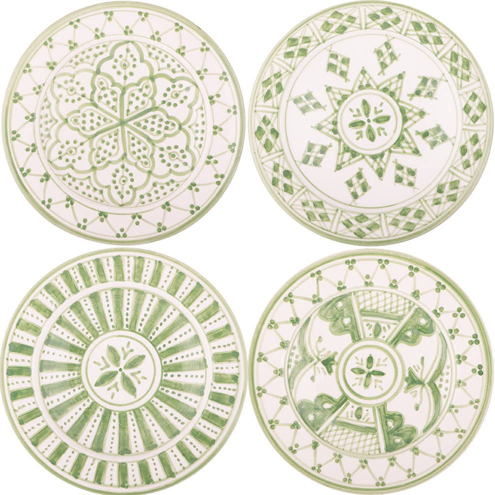 Safi Ceramic Appetizer Plates, Celadon Green