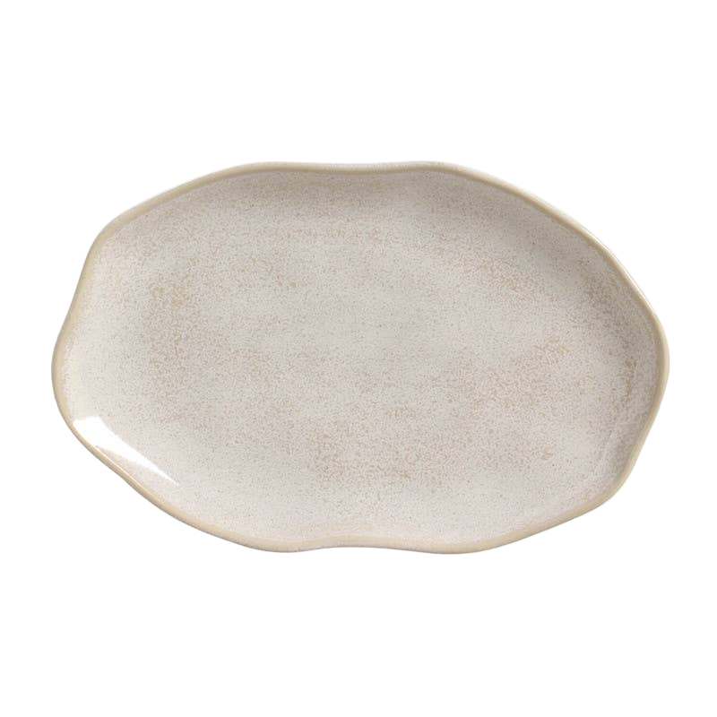 Shallow Oval Platter in Latte