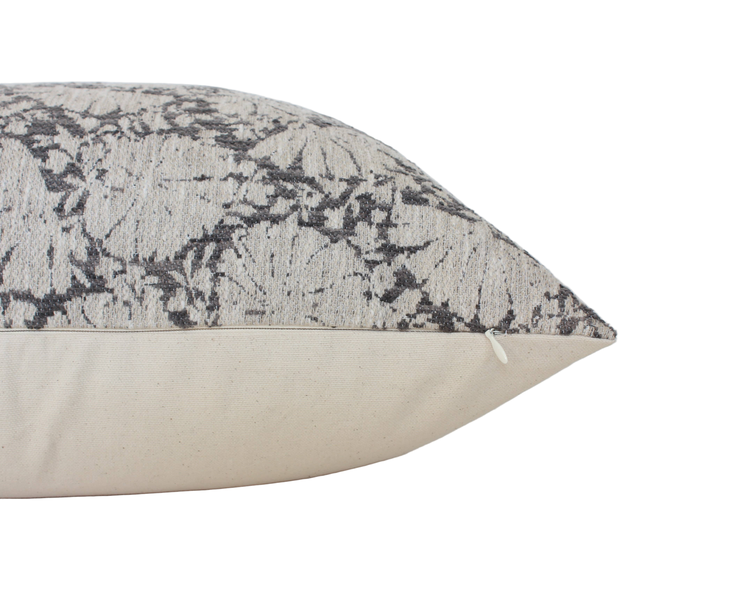 Charcoal Floral Lumbar Pillow Cover, Gray Pillow | Charlotte: 20x20