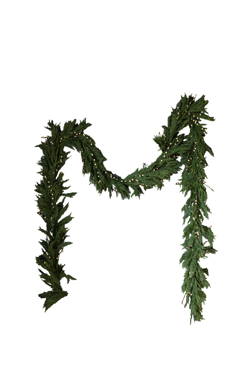 White Plum Berry Norfolk Cypress Real Touch Garland - 15 Ft
