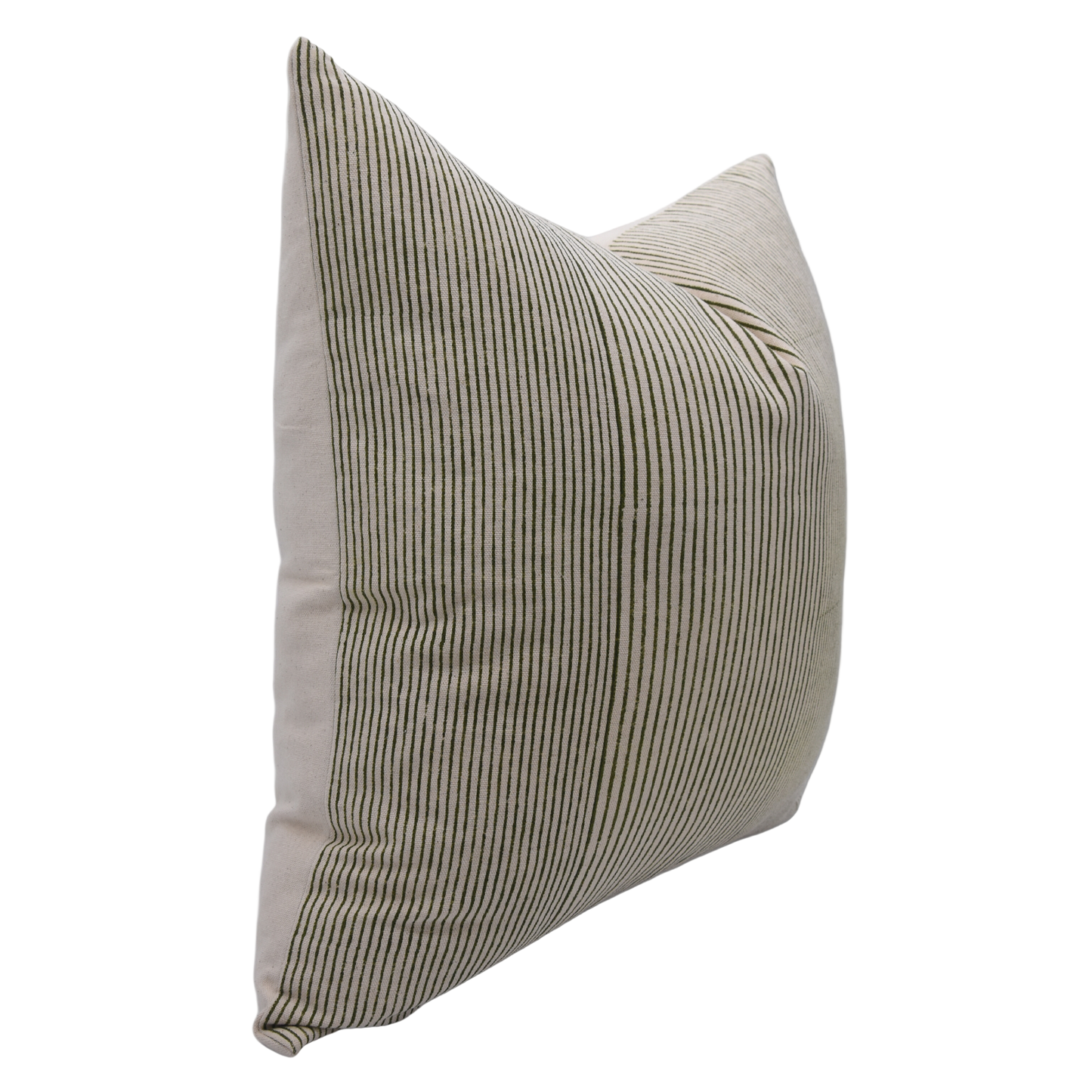 Elegant Block Printed Duck Canvas Pillow Cover - Leheriya 20"x20"