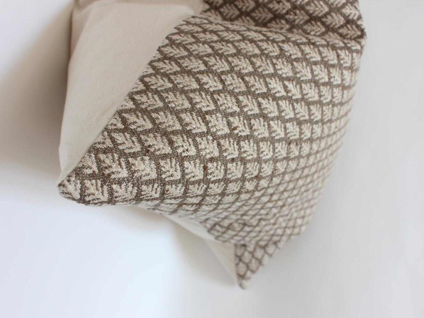 Brown Floral Pillow Cover, Earthy Textured Pillow | Fern: 20x20