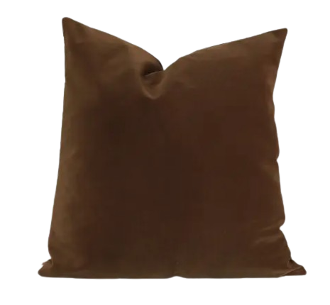 Dark Brown Velvet Pillow Cover
