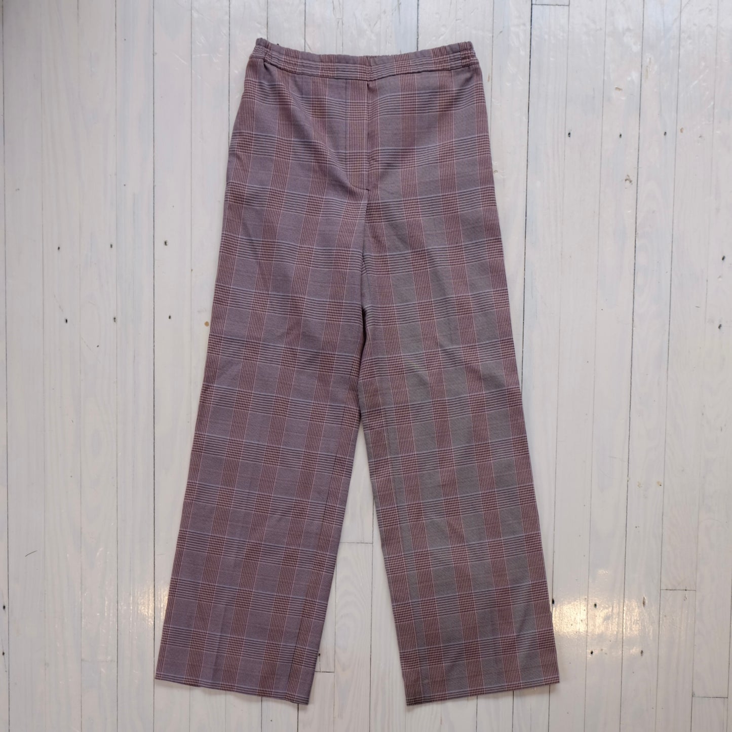 vintage acne studios grey and red plaid wide leg high rise pants