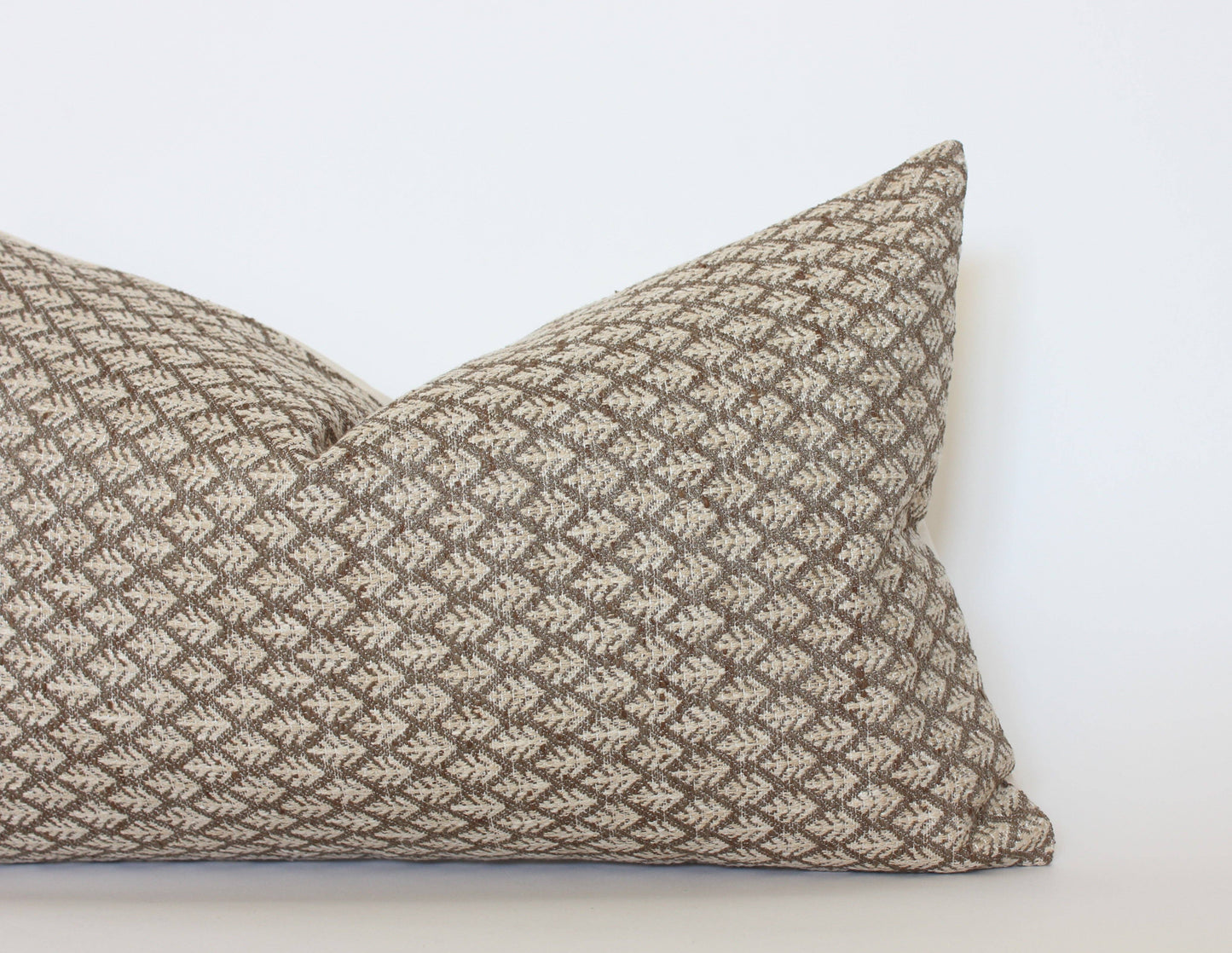 Brown Floral Pillow Cover, Earthy Textured Pillow | Fern: 20x20