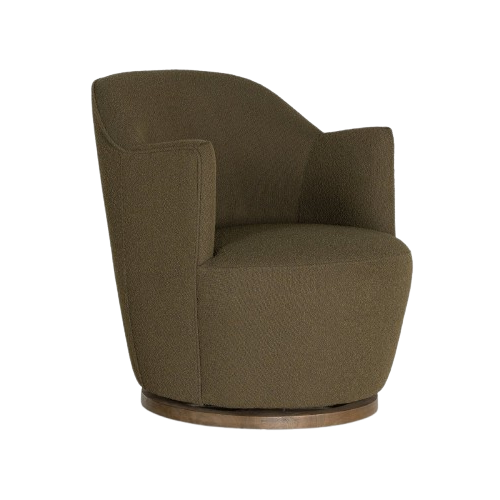 Aurora Swivel Chair | Boucle Olive