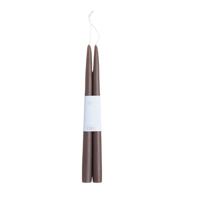 Set of two 12-inch tapered candles with smooth finish and elegant silhouette