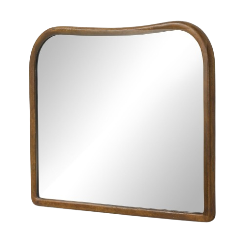 Patz Mantel Mirror- Antiqued Brass