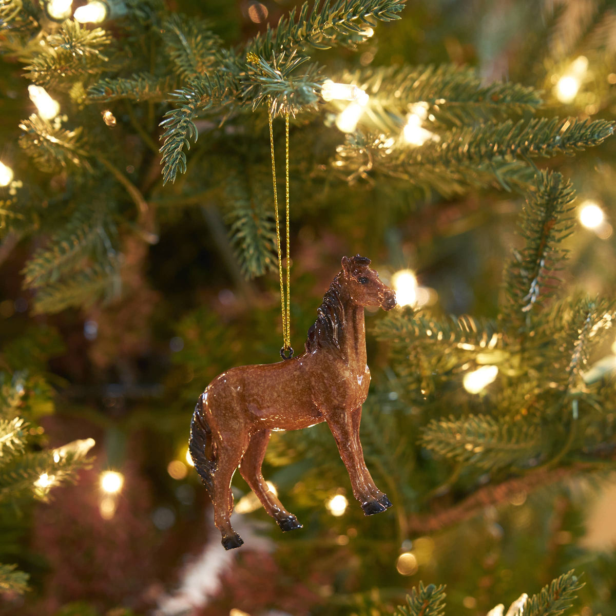 Christmas Brown Horse Ornament