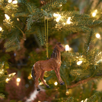 Christmas Brown Horse Ornament