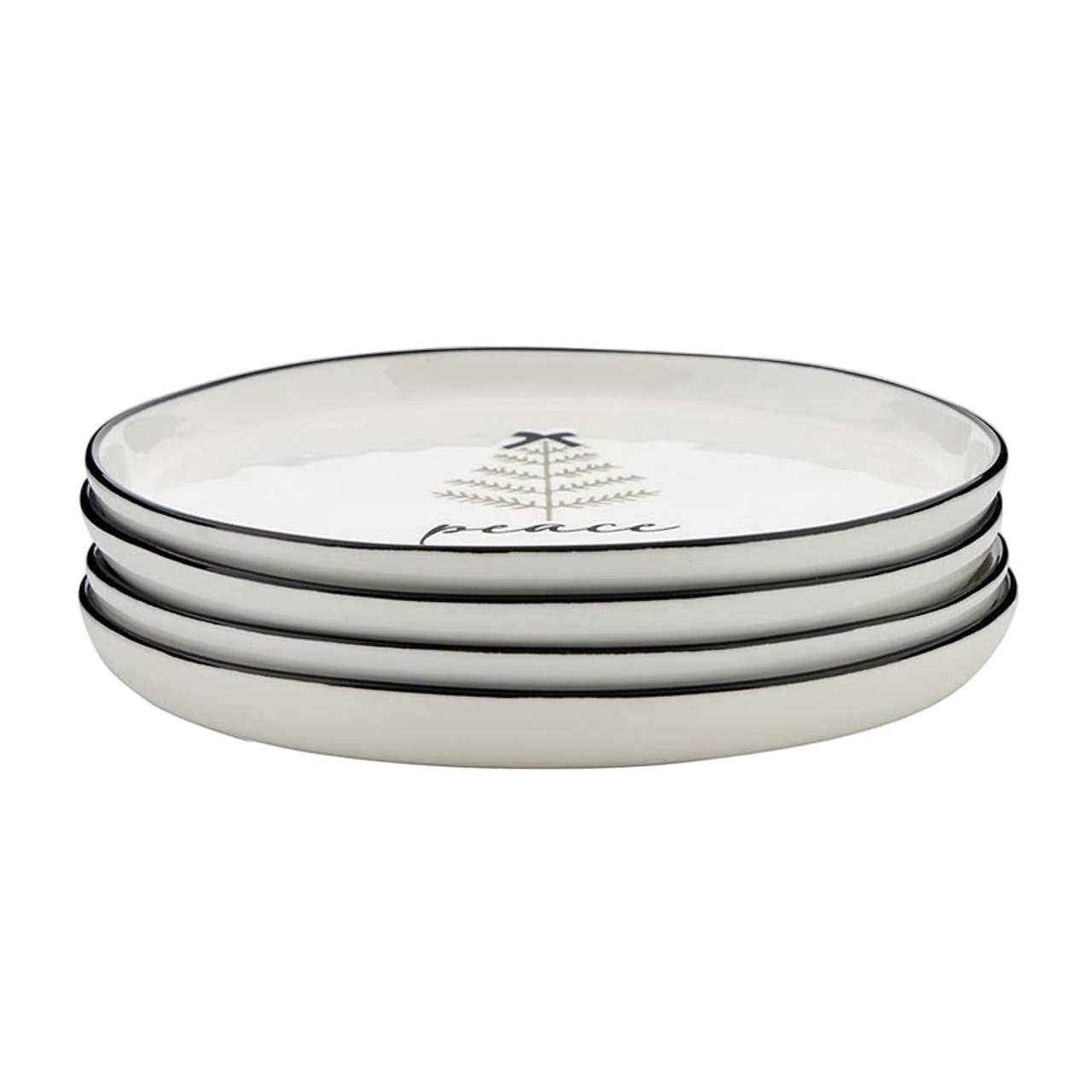 Ceramic Holiday Appetizer Plates - Set of 4