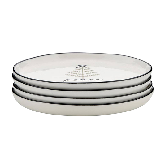 Ceramic Holiday Appetizer Plates - Set of 4