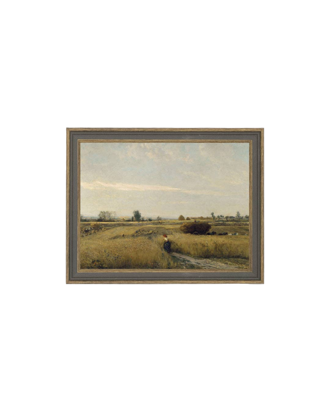 Harvest Landscape Framed Antique Art