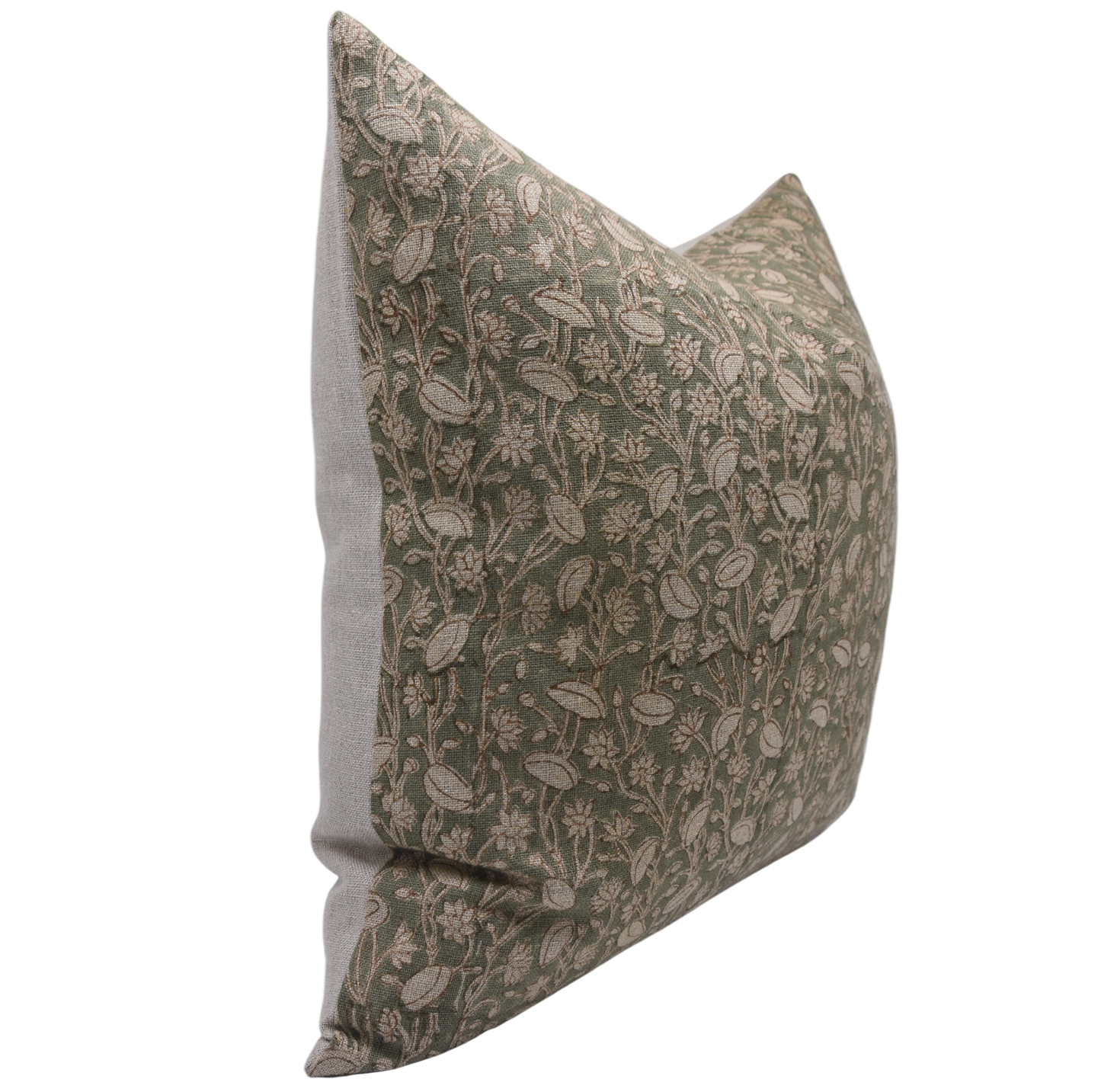 Handcrafted Style Blue Block Print Case Thick Linen - Pishta  22x22