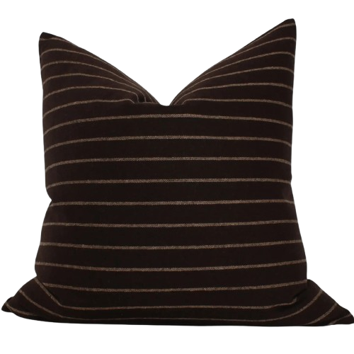 Dark Brown Pillow Cover- Brown Striped Pillow- Catelia 22x22