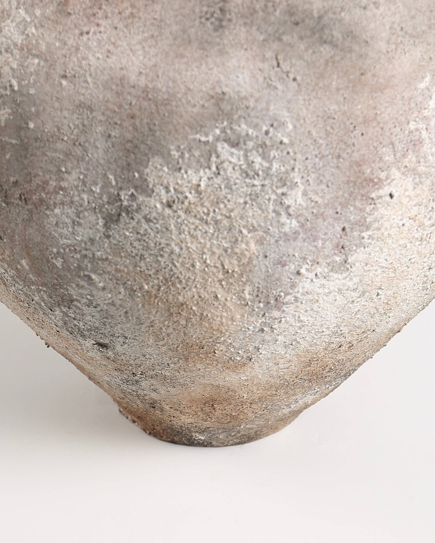 Lucero Textured Stone Vase - White Rustic Contemporary 21.6H