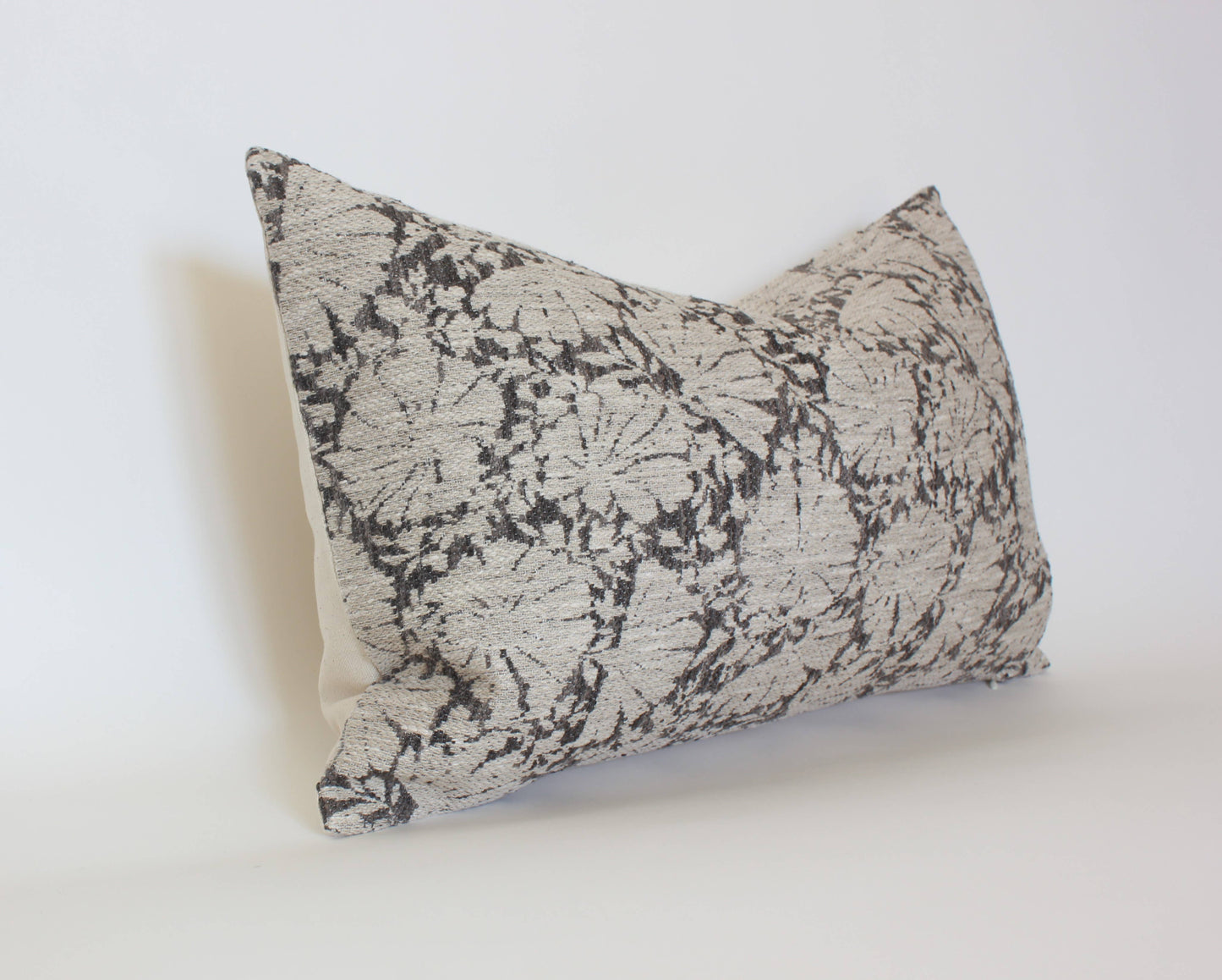 Charcoal Floral Lumbar Pillow Cover, Gray Pillow | Charlotte: 20x20