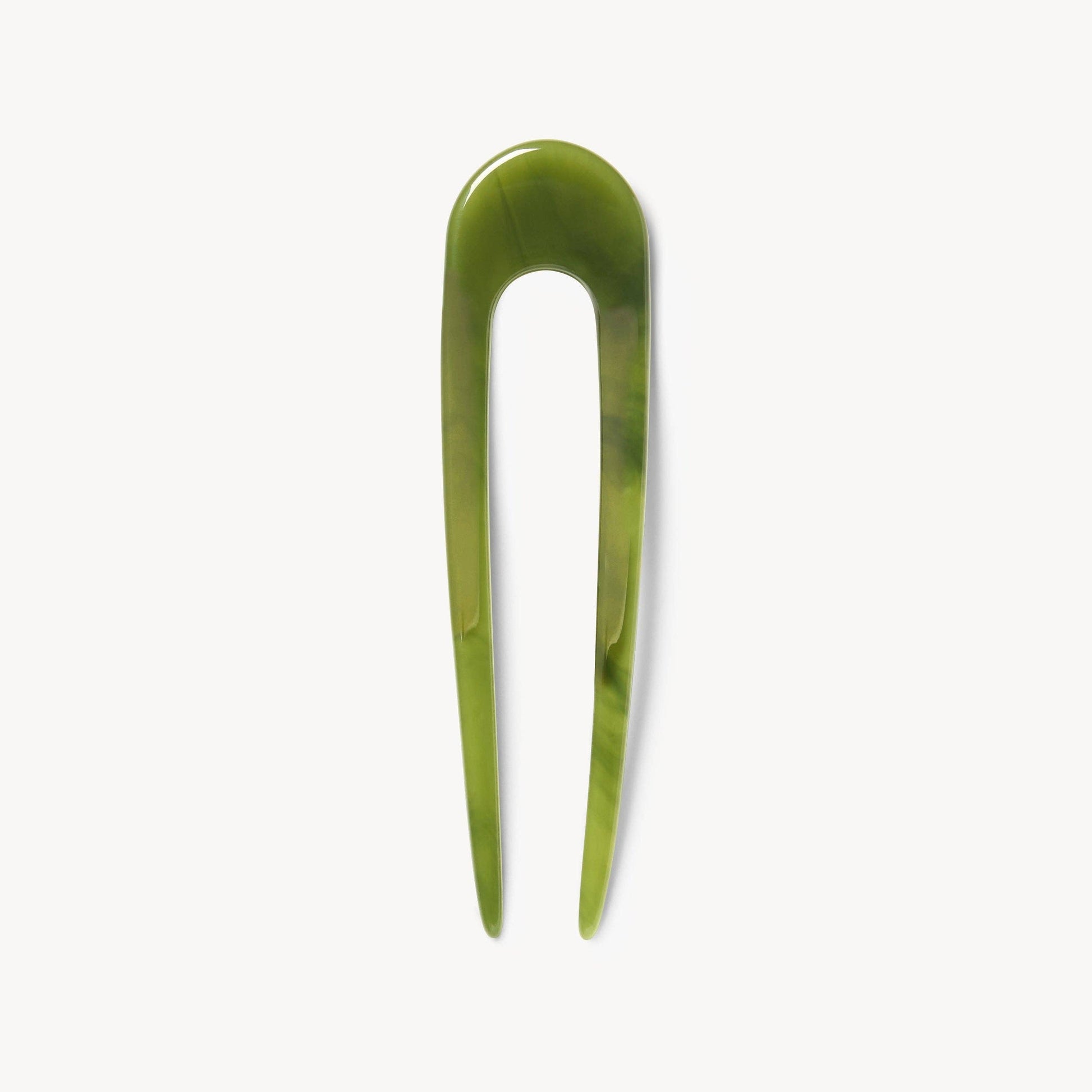 Jade green acetate French hair pin