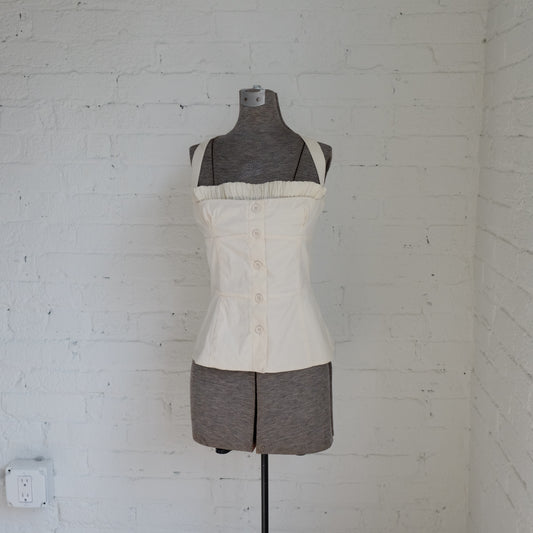 Prada Ruched Front Bustier Top | Vintage