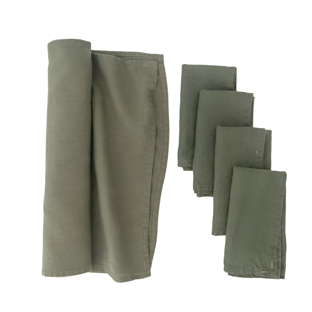 Linen Table Runner | Olive