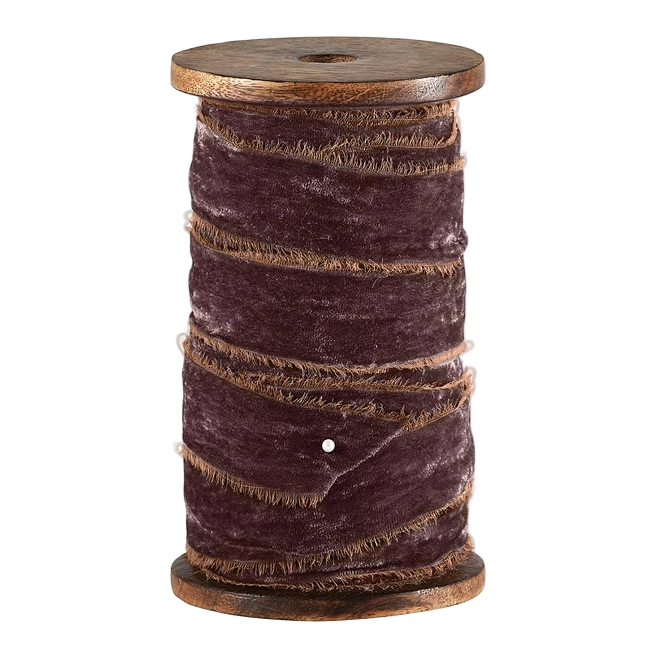 Frayed Velvet Spools - Light Brown: Material
